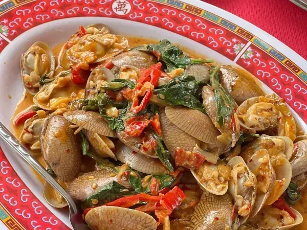 หอยลายผัดพริกเผา